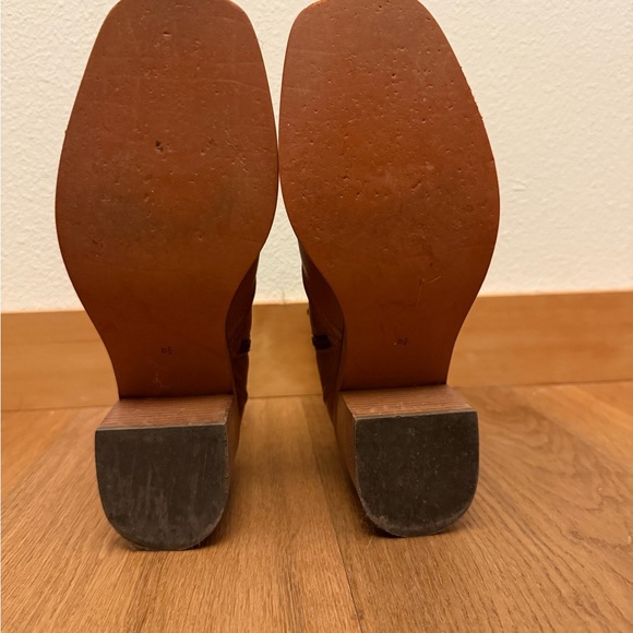 Seychelles Turbulent Cognac Heeled Square Toe Leather Boots - Picture 7 of 7